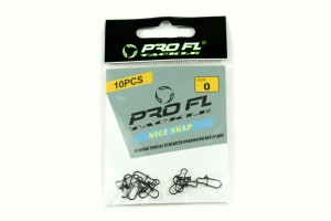 Spinningowa agrafka bez krętlika PRO FL NICE SNAP rozmiar 0 - 10 sztuk